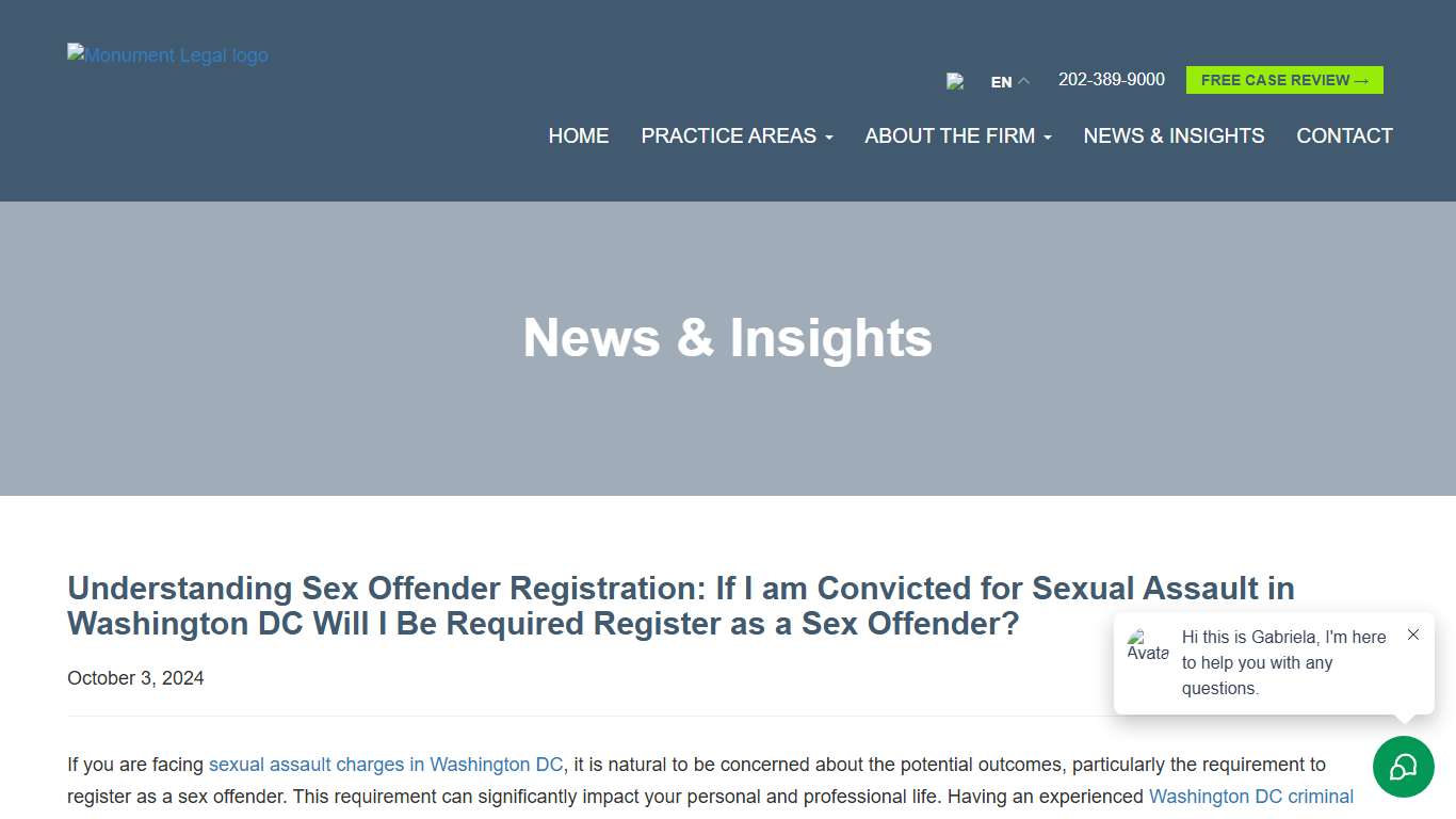 Understanding Sex Offender Registration: If I am Convicted for Sexual Assault in Washington DC Will I Be Required Register as a Sex Offender? - Monument Legal Group